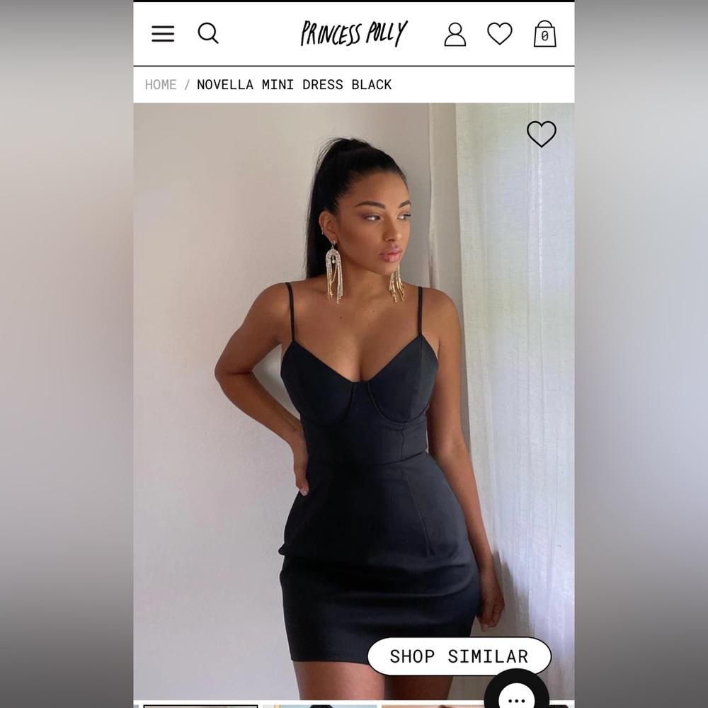 Princess Polly Black Novella Mini Dress